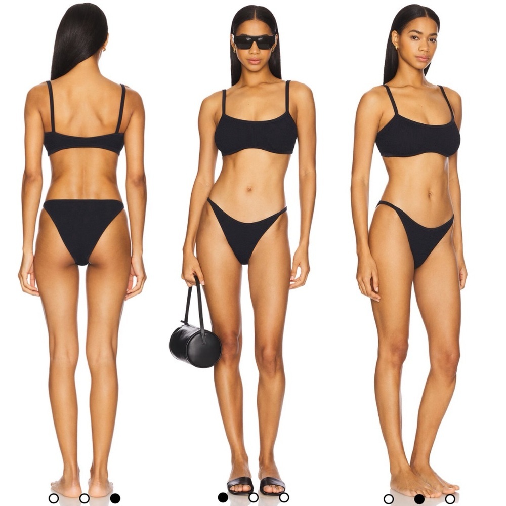 NWT Hunza G Tyler Bikini Set in Black Swimsuit Revolve